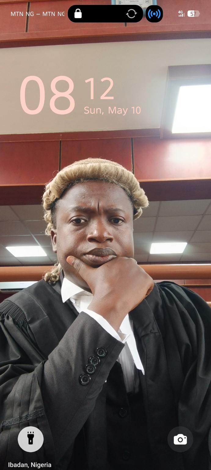 Akinola Oluwatobi Victor in legal attire
